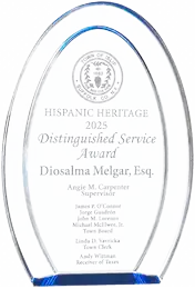 Hispanic Heritage 2025 Distinguished Service Award of the Town of Islip, presented to Diosalma Melgar, Esq.